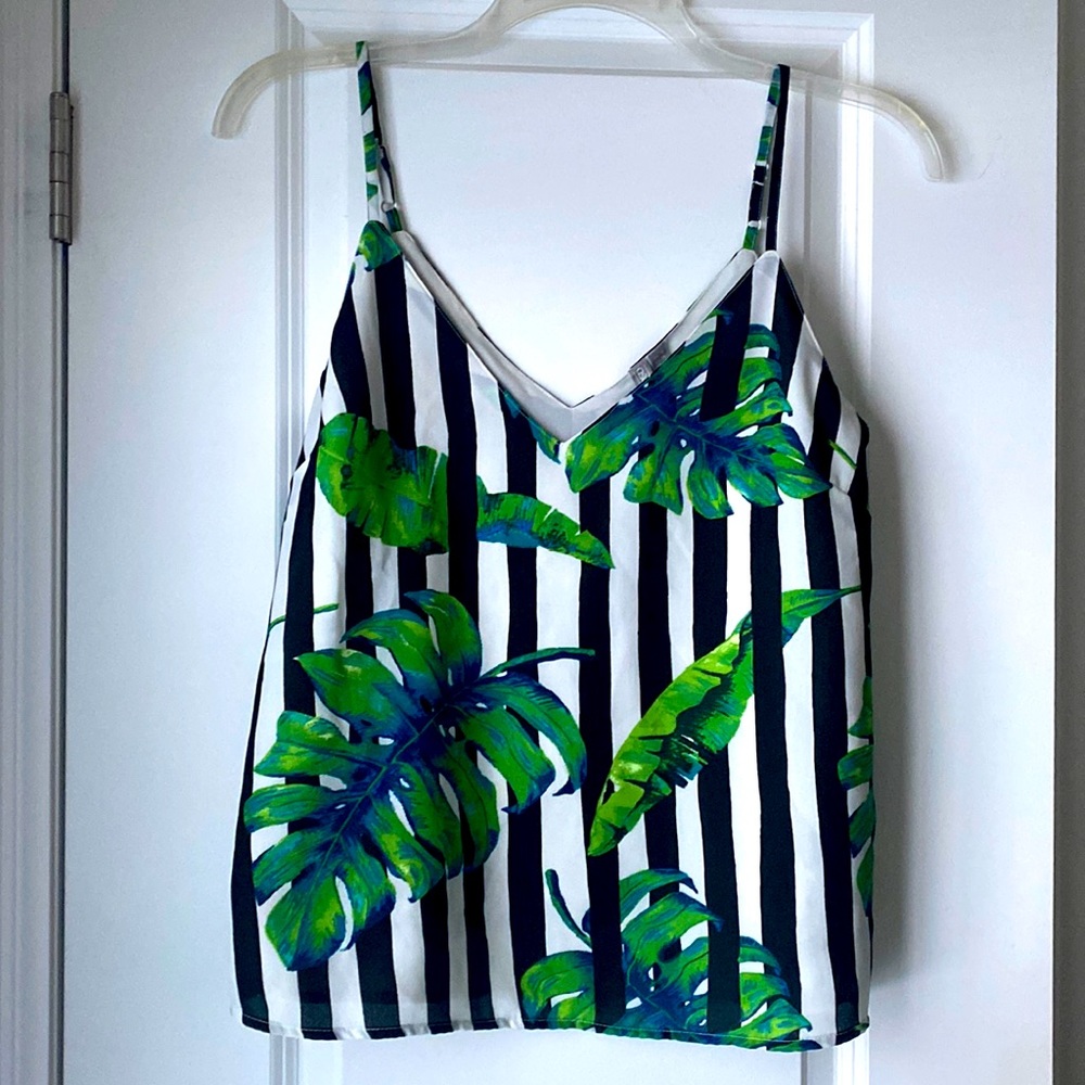Asos Striped Palm Leaf Top UK 8/US 4